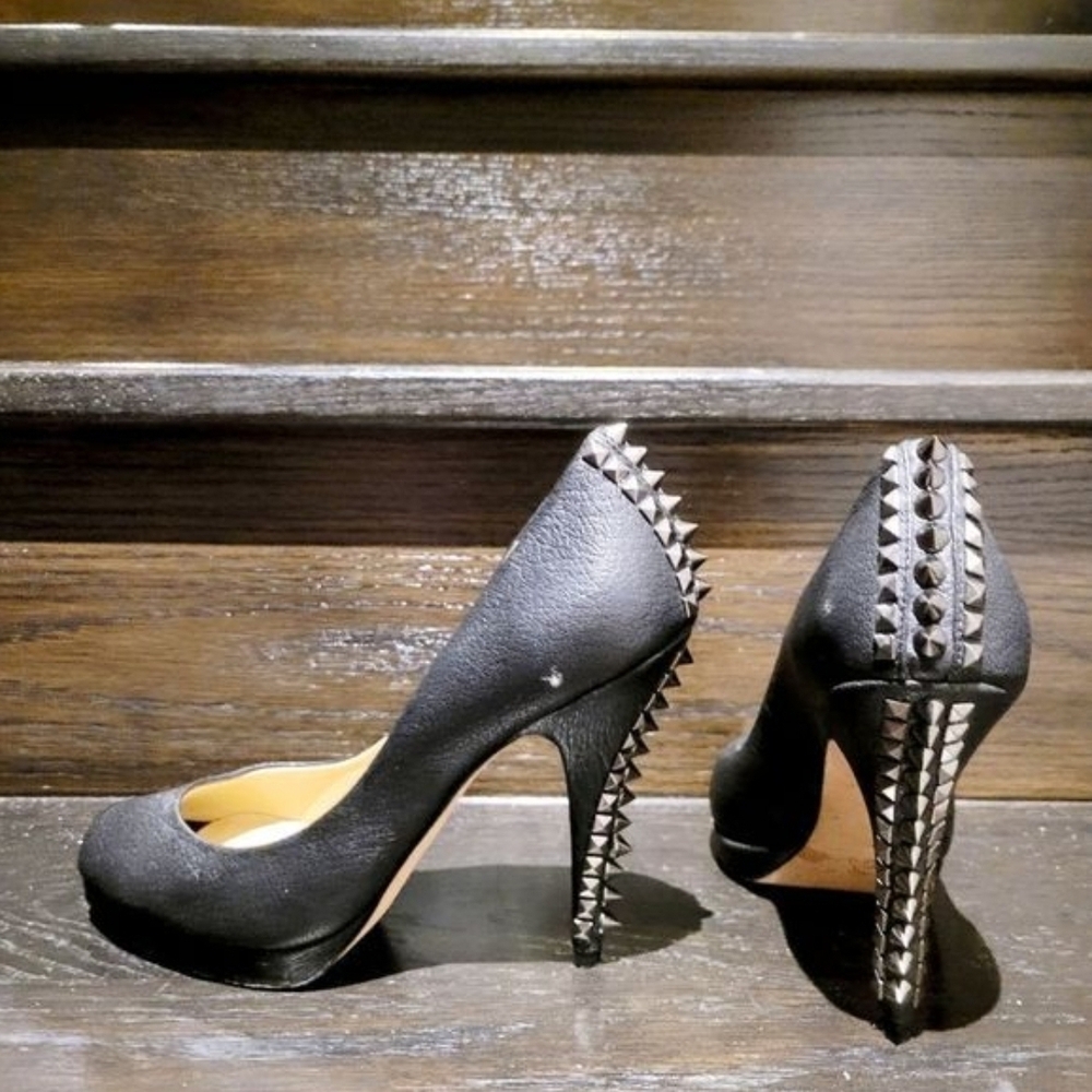 Chic Black Studded Heels